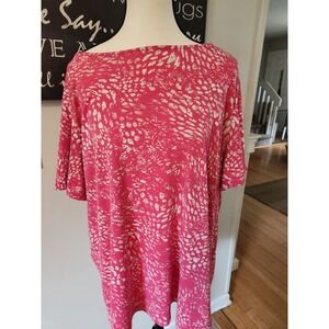 The Limited Top Women's Extra Large XL White‎ Pink Pull on Blouse Work Career
